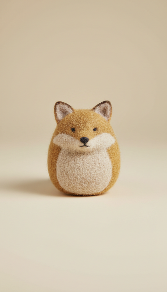 Felted wool pet toy with hand-stitched detail